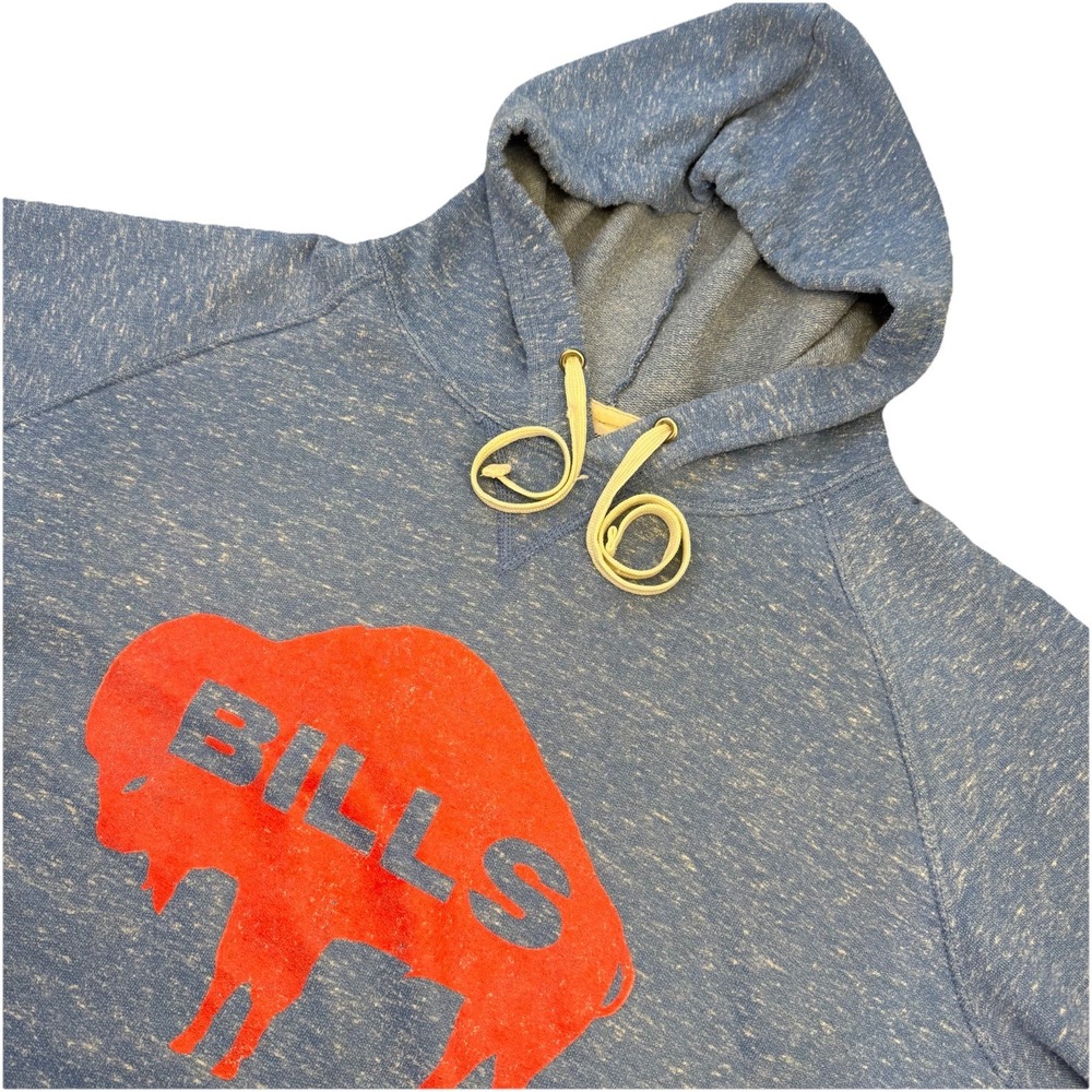 Jerzees Buffalo Bills Football Pullover Hoodie/Sweatshirt Heathered Blue L